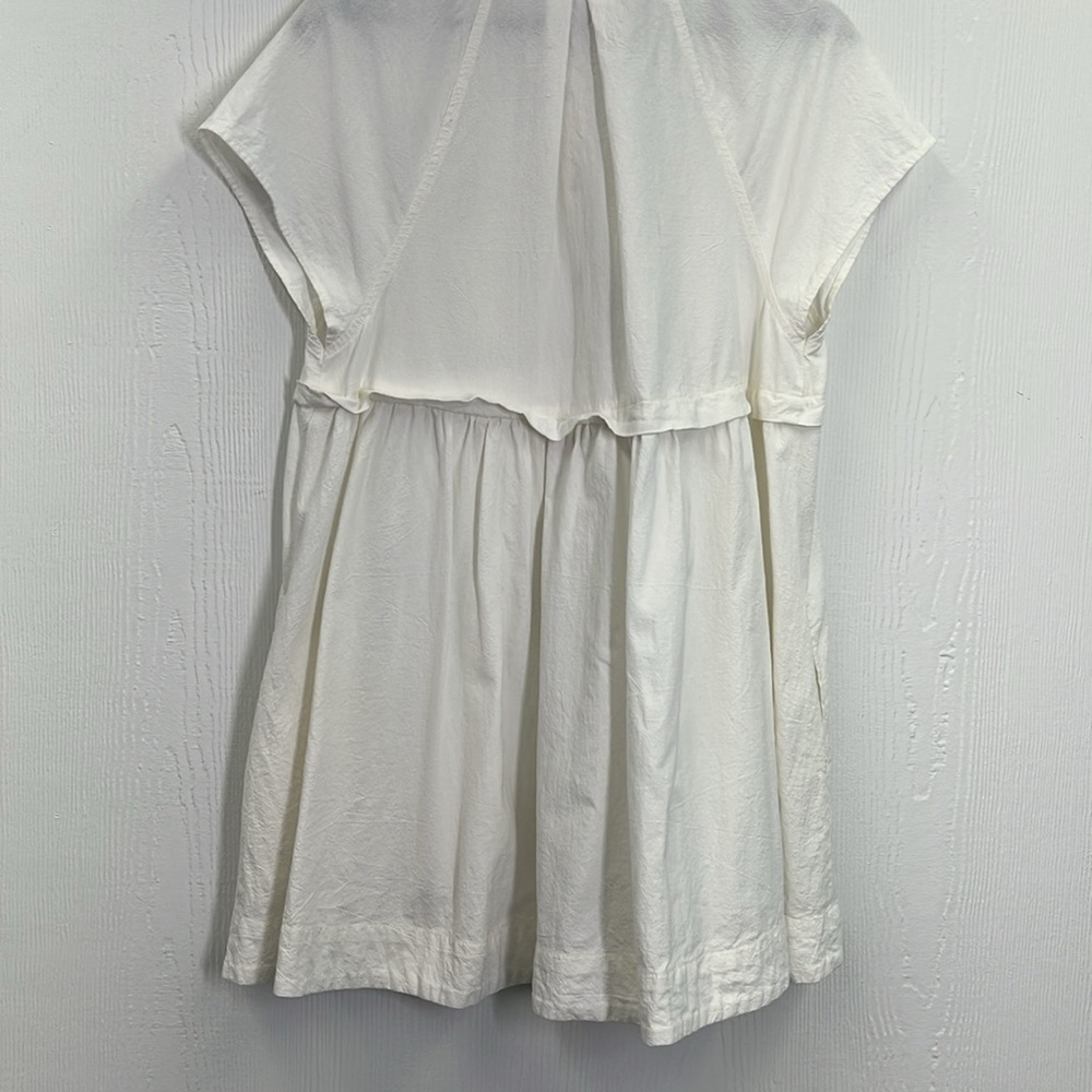 Free People - Ronnie Cotton Poplin Button Down Short Sleeve Mini Shirtdress SZ M - Picture 12 of 12
